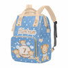 M Yescustom Personalized Blue Bear Diaper Bag With Name & Age, Custom Star Travel Backpack With Large Capacity Waterproof Mommy