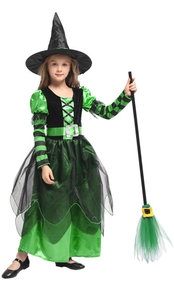 Narecte Halloween Costumes For Girls Halloween Costumes,Witch Costume For Girls Witch Costume,Kids Witch Costume Green M