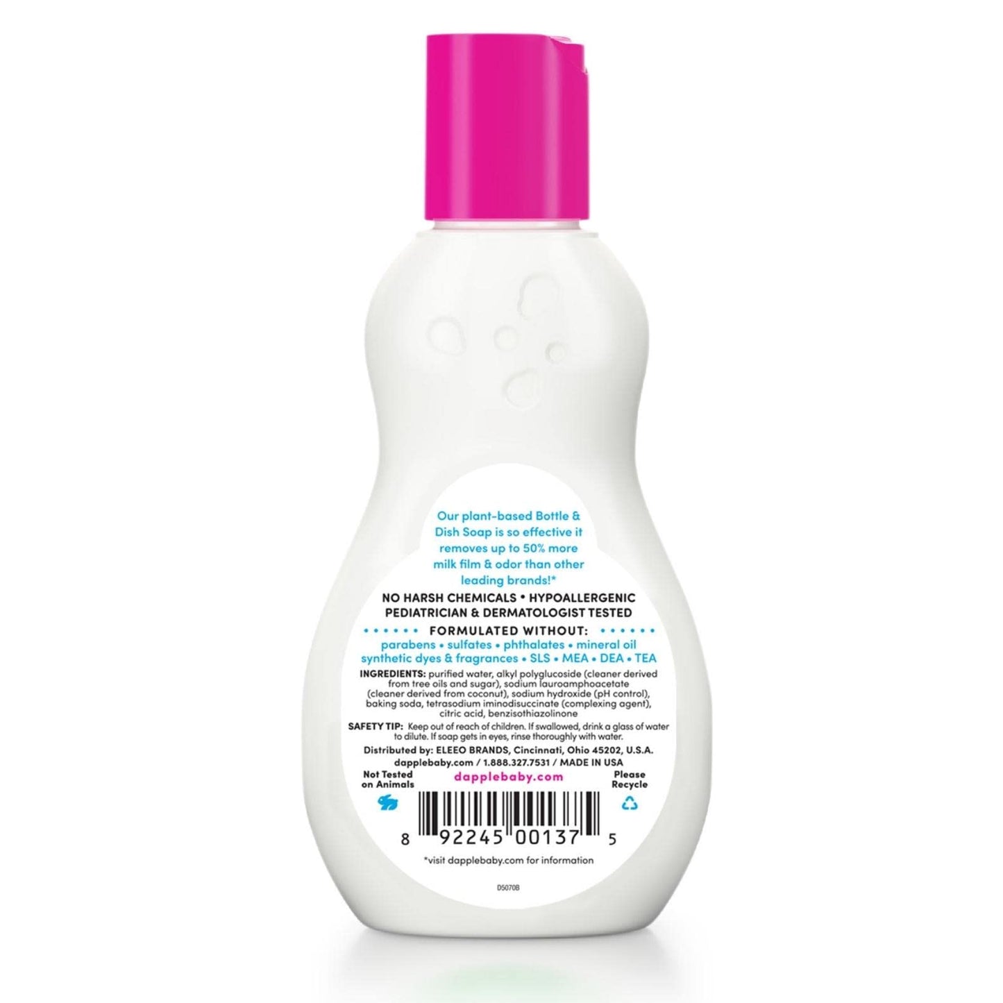 Dapple Baby Bottle & Dish Liquid Fragrance-Free Travel Size 3 Oz