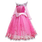 Fmyfwy Girls Aurora Princess Dress Sleeping Beauty Fancy Halloween Costume Christmas Birthday Party Gown Rose W/Accessories 4-5T