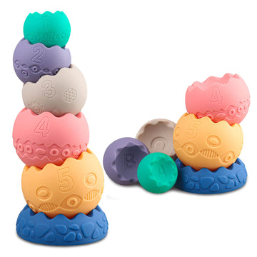 Miawow Stacking Balls Soft Toys for Babies 6 12 18 Months 1 Year Old Girls Boys - Toddlers Sensory Educational Montessori Baby B