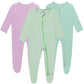 Guisby Baby Boy Footed Pajamas, Rayon Made From Bamboo Long Sleeve With Mittens Cuffs Sleepers 3-Pack 3-6 Months