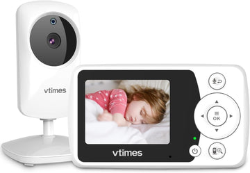 Vtimes Baby Monitor With Camera And Audio, Video Baby Monitor No Wifi Night Vision, 2.4' Lcd Screen Portable Baby Camera Vox Te