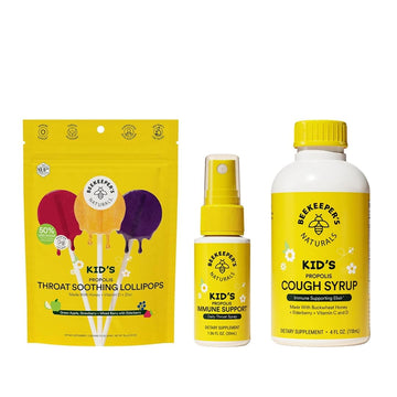 Beekeeper'S Naturals Kid'S Immune Support Essentials | Kid'S Propolis Throat Spray - Propolis Honey Cough Syrup For Kids - Throa