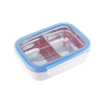 Innobaby Keepin' Fresh Stainless Steel Divided Bento Snack Box With Lid For Kids And Toddlers Bpa Free, 11 Oz., Blue