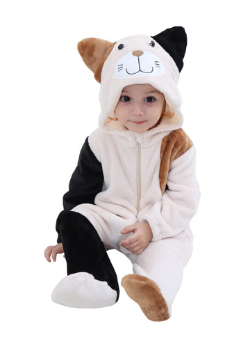 Tonwhar Unisex Baby Animal Halloween Costume Kid'S And Toddler'S Autumn Winter Outfits Jumpsuit(6-12 Months,Cat)