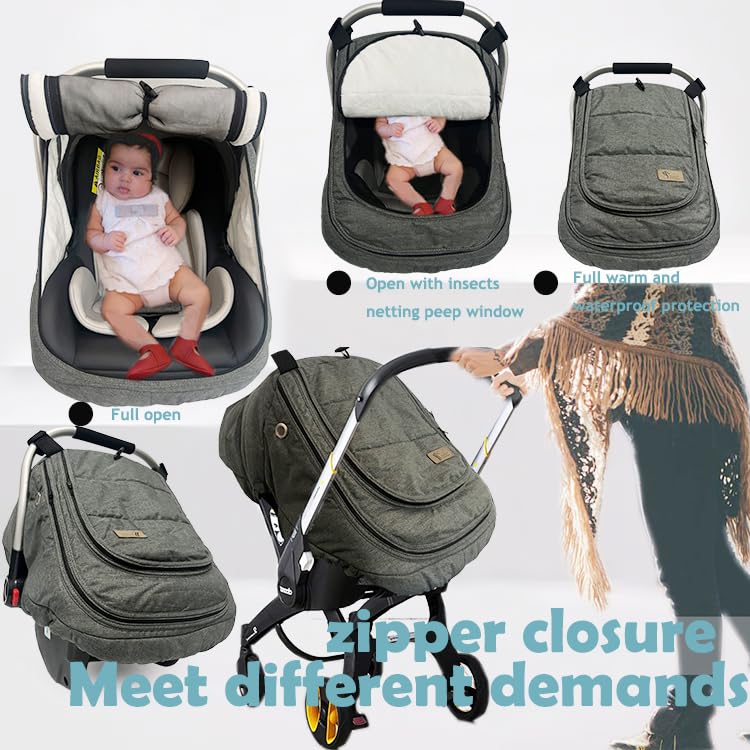 Car Seat Covers For Babies Winter - Baby Car Seat Cover Canopies Water Resistant,Universal Cold Weather Shield Carseat Covers Pr