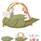 VEVOR Baby Play Gym Mat, Baby Activity Mat with 6 Sensory Toys, Oversize Leaf-Shaped Tummy Time Mat for 0-18 Months Newborn Infa