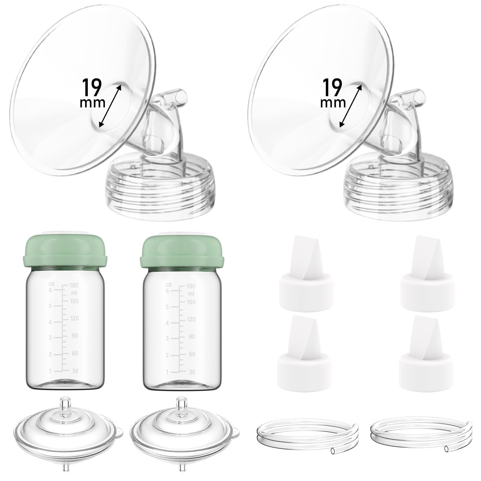 Breast Pump Parts Compatible with Spectra S1/S2/9 Plus/Synergy Gold, Full Set Replacement Parts for Spectra Include 19mm Flange,