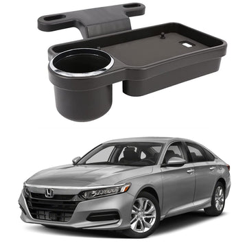 Oshotto (FT04) Foldable Car Auto Headrest Rear Back Seat Table Drink Food Cup Tray Holder Compatible with Honda Accord  Black