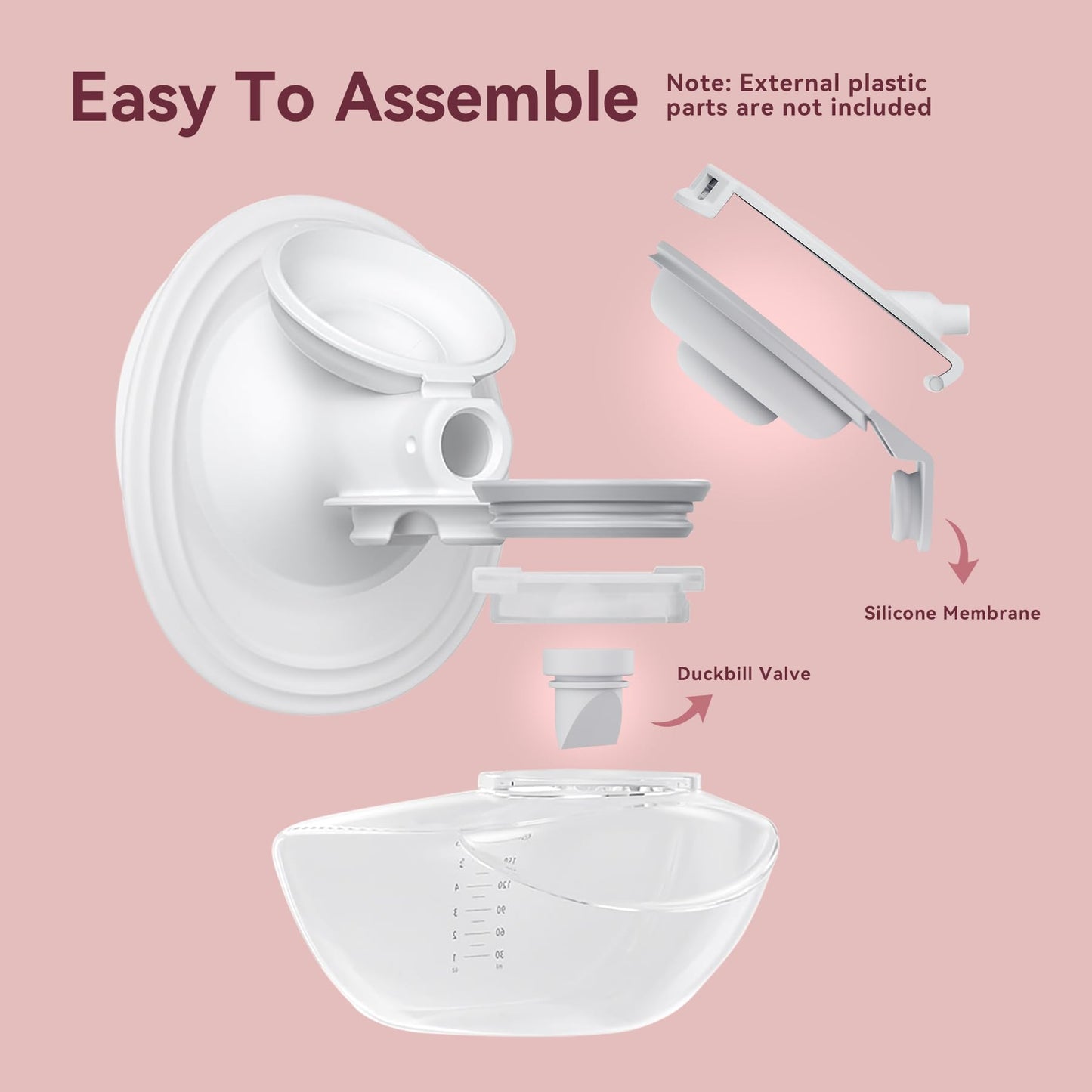 Tovvild 6 Pc Duckbill Valves And 2 Pc Silicone Diaphragms Compatible With Momcozy M9 Replacements Parts, Replace Mom Cozy M9 Pum
