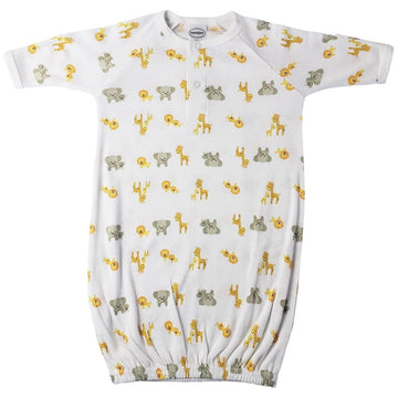 Bambini Nc-0244 Baby Boy, Baby Girl, Unisex Printed Gown, White - Preemie