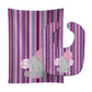 Carolines Treasures Baby Bib & Burp Cloth, Elephant on Stripes, Large