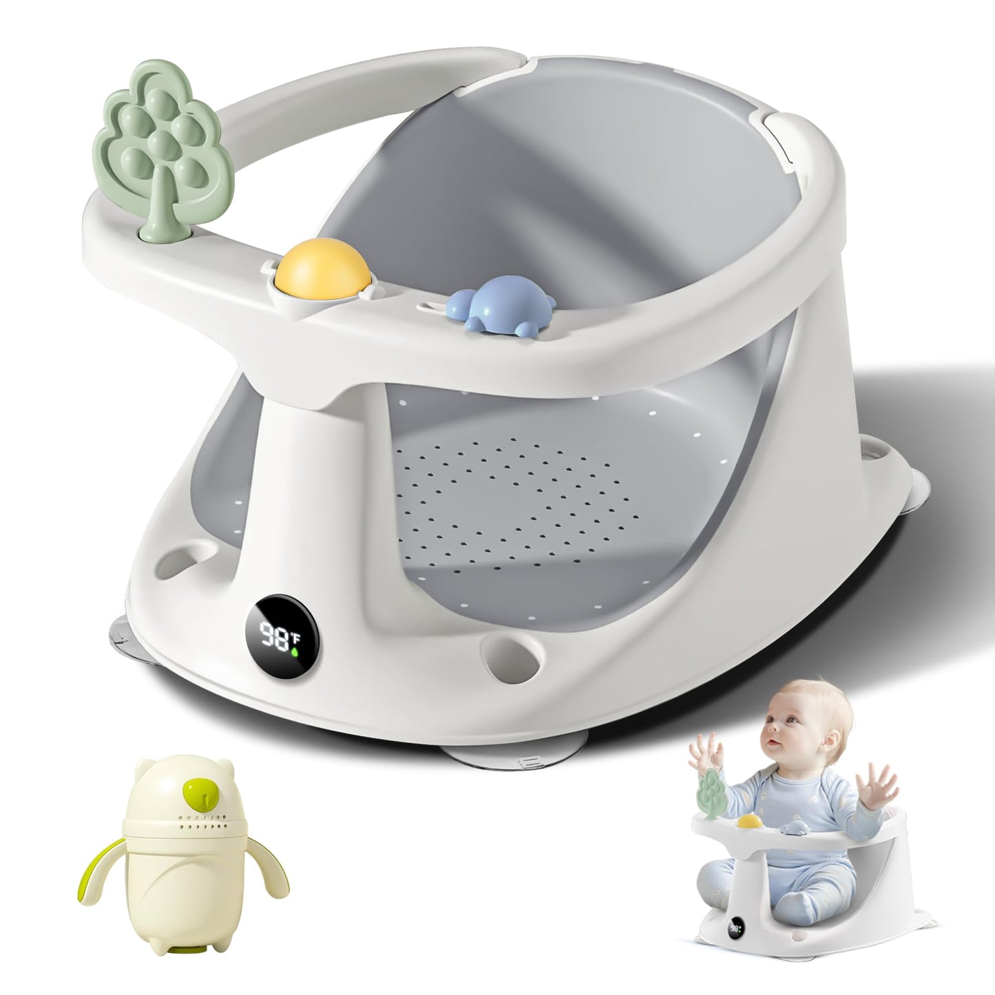 Coldew Baby Bath Seat for Babies 6 Months & Up, Non-Slip Toddler Bath Seat for Baby Sitting Up, Safe Baby Bath tub Seat with Suc