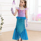Luzlen Little Girls Mermaid Princess Costume Party Dress For Toddler Kids Baby Halloween Cosplay Dress Up With Accessories, Blue
