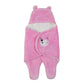 NAMAN Newborn Plush Swaddle, Hodded Blanket, Sleeping Bag, Warm and Soft Swaddle Wrap for Baby boy and Baby GirlPink_Cute Carto