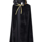 Ourlore Kids Velvet Cape Cloak With Hood Unisex-Child Cosplay Halloween Christmas Costume (Black(Lace), 100Cm/39.4Inch)