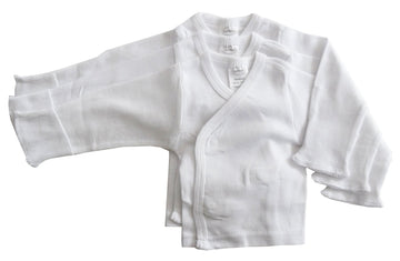 Bambini Long Sleeve Side Snap With Mittens - 3 Pack - Small - White