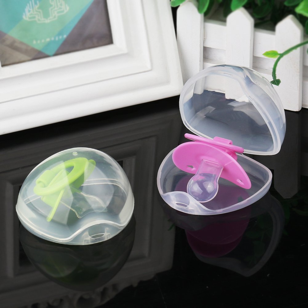 Accmor Pacifier Case, Pacifier Holder Case, Pacifier Container For Travel, Bpa Free, Transparent, 6 Pack