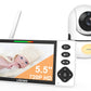 VTimes Baby Monitor with Camera and Audio, 5.5 720P HD Screen Video Baby Monitor No WiFi VOX Mode Pan-Tilt-Zoom Alarm and 1000ft