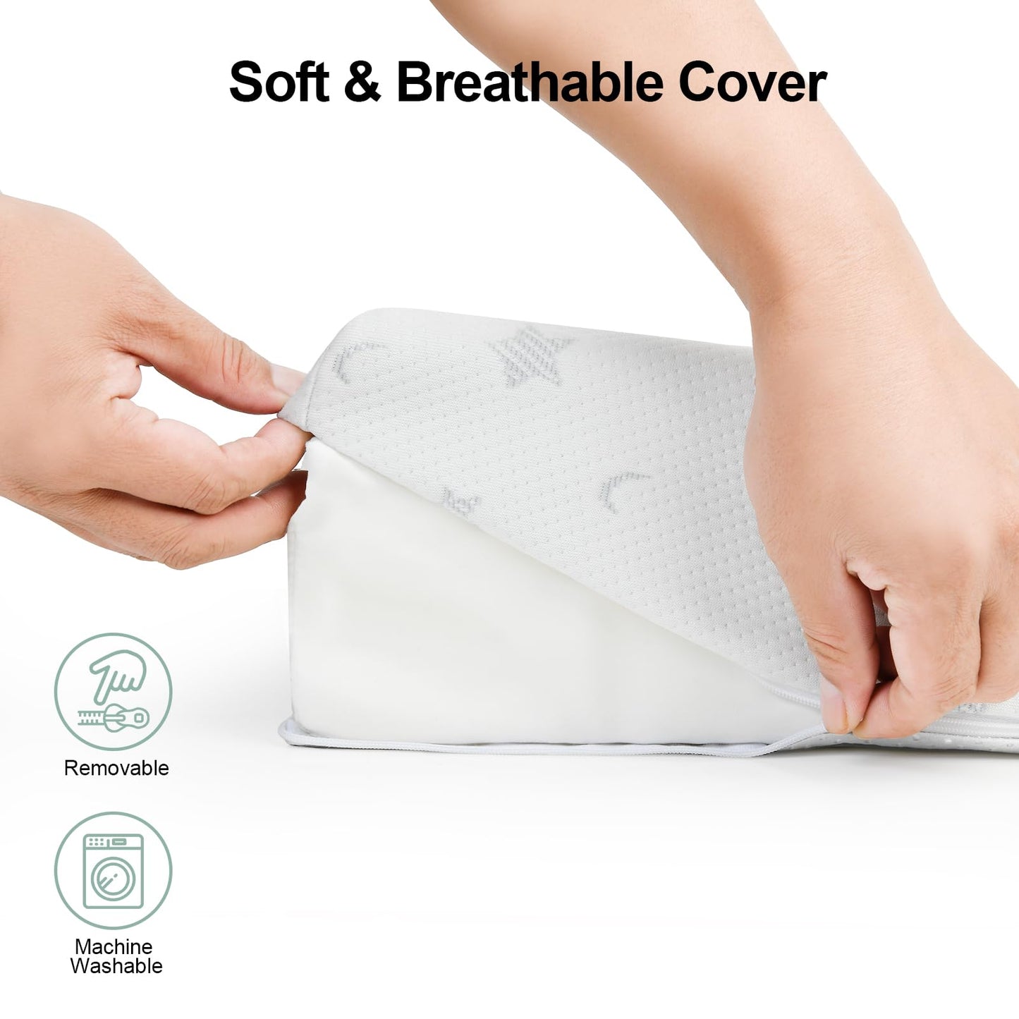 Mini Baby Changing Pad 27 X 16 With Cover For Combo Crib With Changer & Dresser, Waterproof & Non-Slip, Small Diaper Contoured F