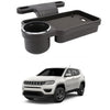 Oshotto (FT04) Foldable Car Auto Headrest Rear Back Seat Table Drink Food Cup Tray Holder Compatible with Jeep Compass  Black