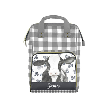 Noverbibi Custom Diaper Bag for Baby Customized Cute Cow Baby Bag Personalized Nursing Bags with Name Custom Name Mommy Daypack 