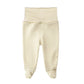 Teach Leanbh Infant Baby 3 Pack Footed Pants Cotton High Waist Casual Leggings (6 Months, B)