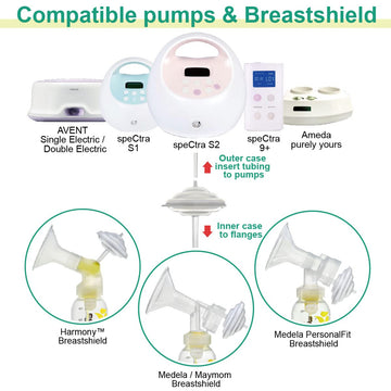 Maymom Backflow Protector, Long Stem, Compatible With Spectra S1, S2 And 9 Pumps, Compatible With Medela Flanges And Medela Part