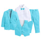 Jeetethnics Boys Blue Coat Suit Set With Waistcoat Shirt And Trousers (9088H)