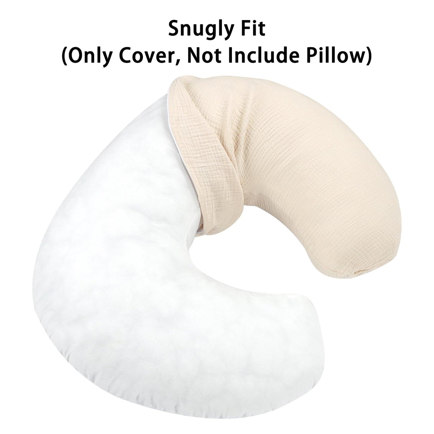 Dilimi Muslin Nursing Pillow Cover 2 Pack, Removable Nursing Cover For Breastfeeding Pillows, Ultra Soft Comfortable Slipcover F