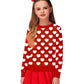 Toddler Girls Valentines Sweaters Kids Love Long Sleeve Sweatshirt White Hearts Outfit Tops Red 3-4 Years
