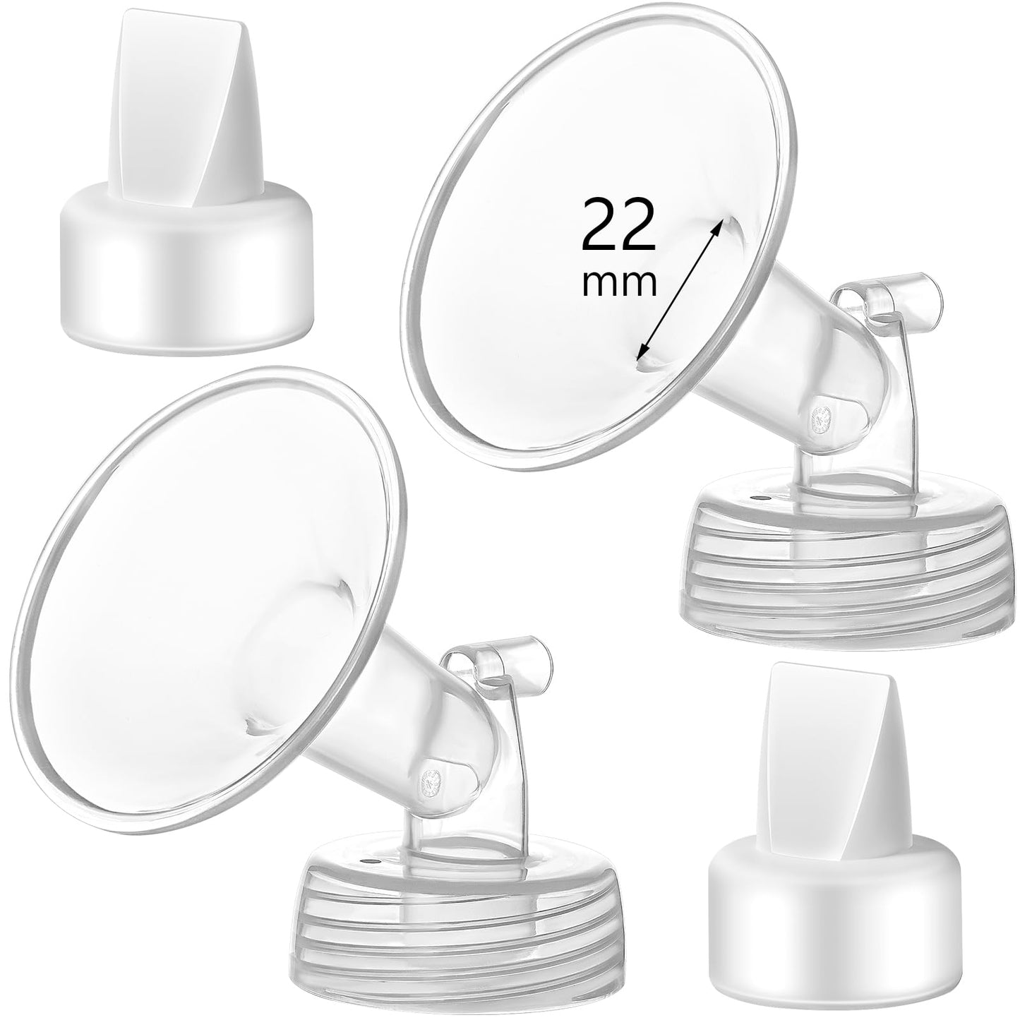Momstouch 22mm Flange and Duckbill Valve Compatible with Spectra S1 S2 9 Plus Breastpump Replacement to Spectra Pump Parts, Not 