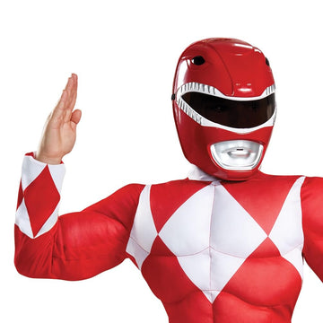 Disguise Red Ranger Classic Muscle Child Costume, Red, Large/(10-12)