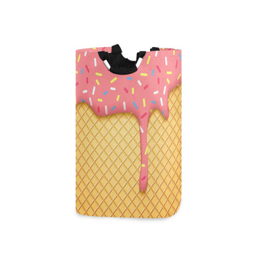 Jumbear Ice Cream Cone Laundry Basket Collapsible Large Clothes Hamper Nursery Storage Bin With Handle For Bedroom, Bathroom, Do