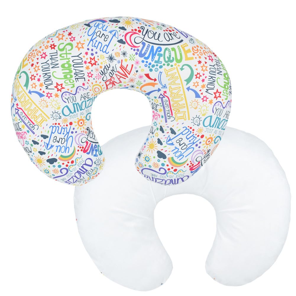 Bxuanw Nursing Pillow Cover Stretchy Pillow Slipcovers For Breastfeeding Moms Two-Sided Design (Colorful World)