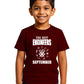 Caseria KidS Cotton Graphic Printed Half Sleeve TShirt  Best Engineers September (Maroon, 612 Months)