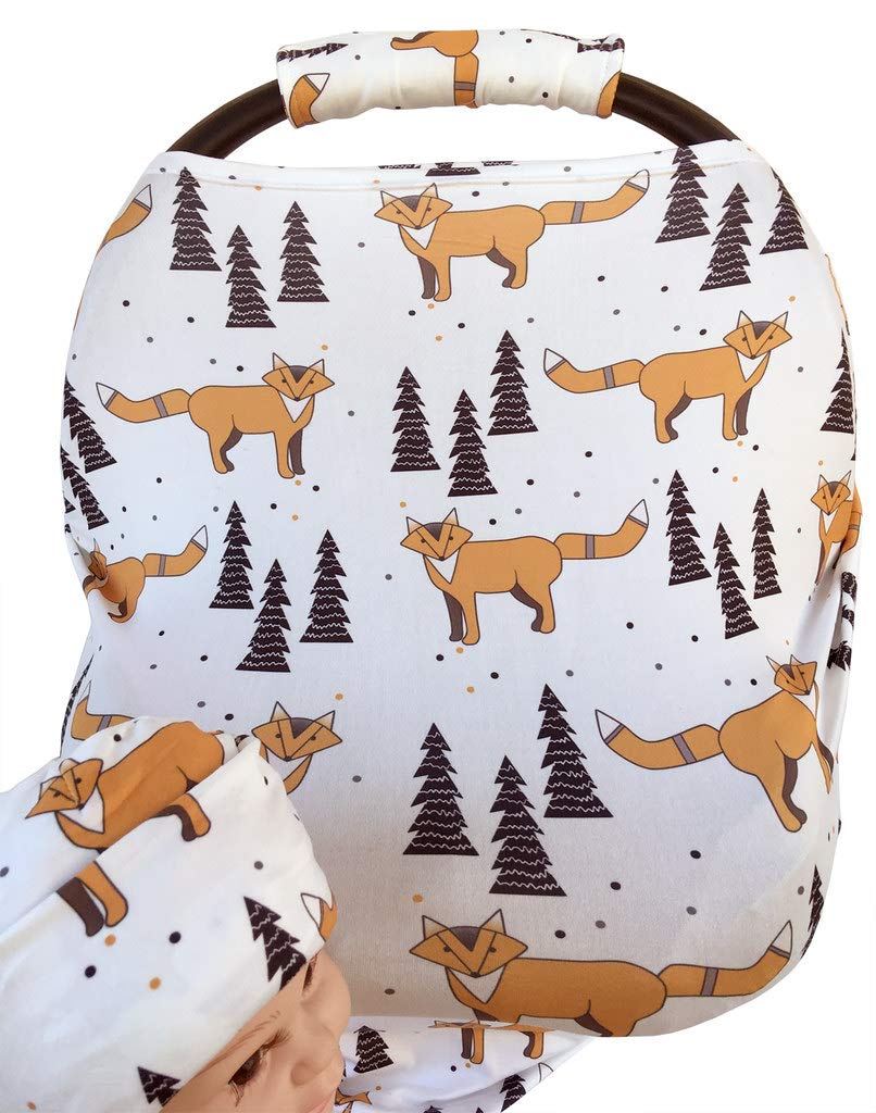9Pc Baby Boy Baby Girl Ultimate Set Of Infant Car Seat Cover Canopy Headrest Blanket Hat Nursing Scarf, 25Je07