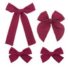 3 Styles Hair Bow Clips for Little Girls Toddler Baby Mom Women Hair Barrettes Accessories 4 Pcs Cotton Linen Bows Scarlet