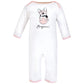 Hudson Baby Unisex Baby Cotton Coveralls, Bonjour, 0-3 Months