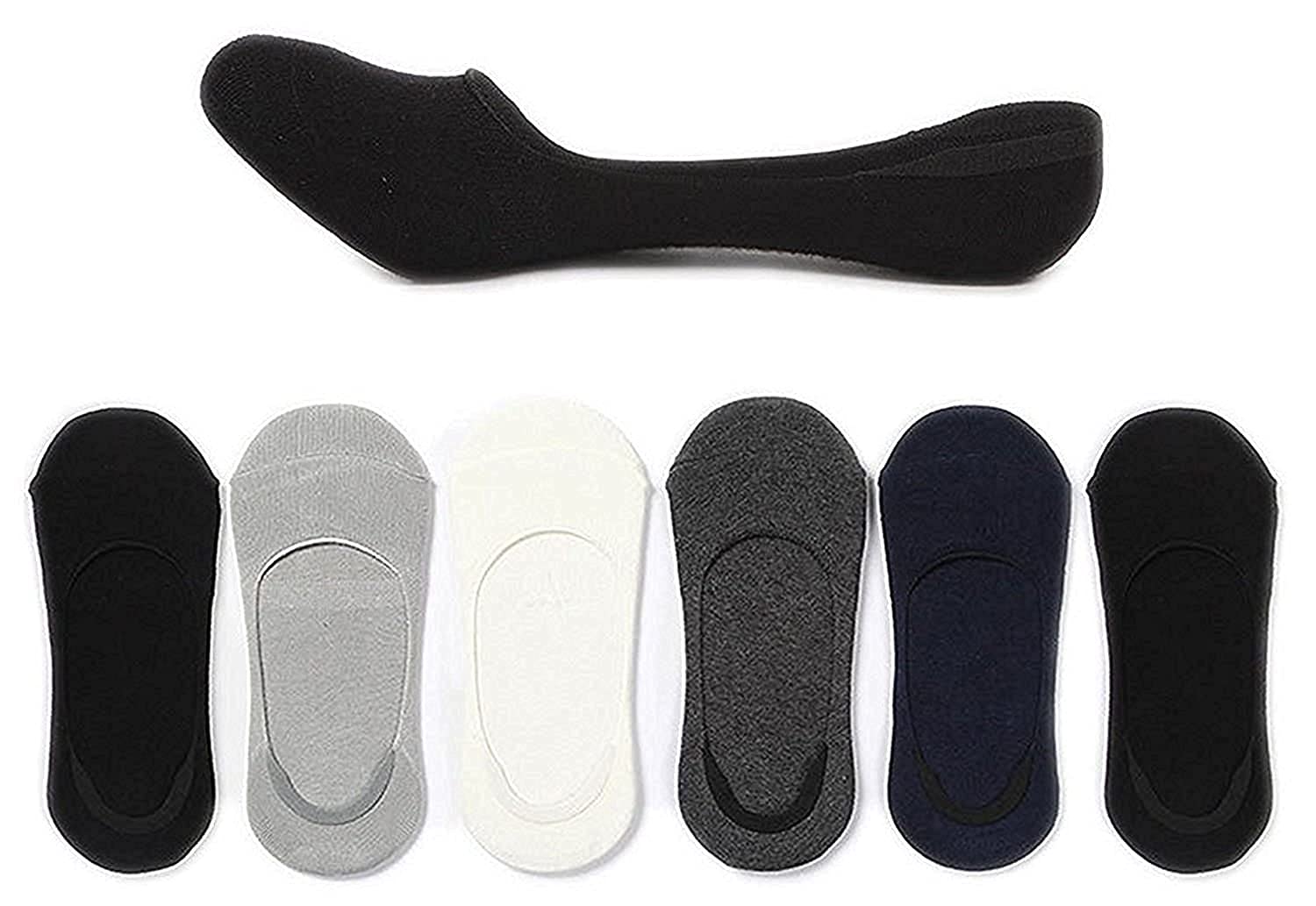 Brendo Unisex Loafer Socks Non Slip Grips,Cotton Peds/Footie/NoShow (Pack Of 7)