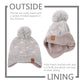 Knitted Pink Baby Hat Scarf Set Winter Warm Girls Beanie Fleece Lining Toddler Kids Hat With Pompom (Gray Heart Hat Scarf,L)