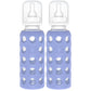 Lifefactory Glass Baby Bottles With Silicone Protection - 2-Pack, 9 Oz Bottles, Blueberry