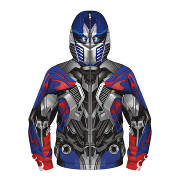 Plustrong Kids Boys Teen Full Zip Up Hoodie Halloween Cosplay Sweatshirts Jackets Costumes For Boys(Blue Robot 034,M(8T-10T)