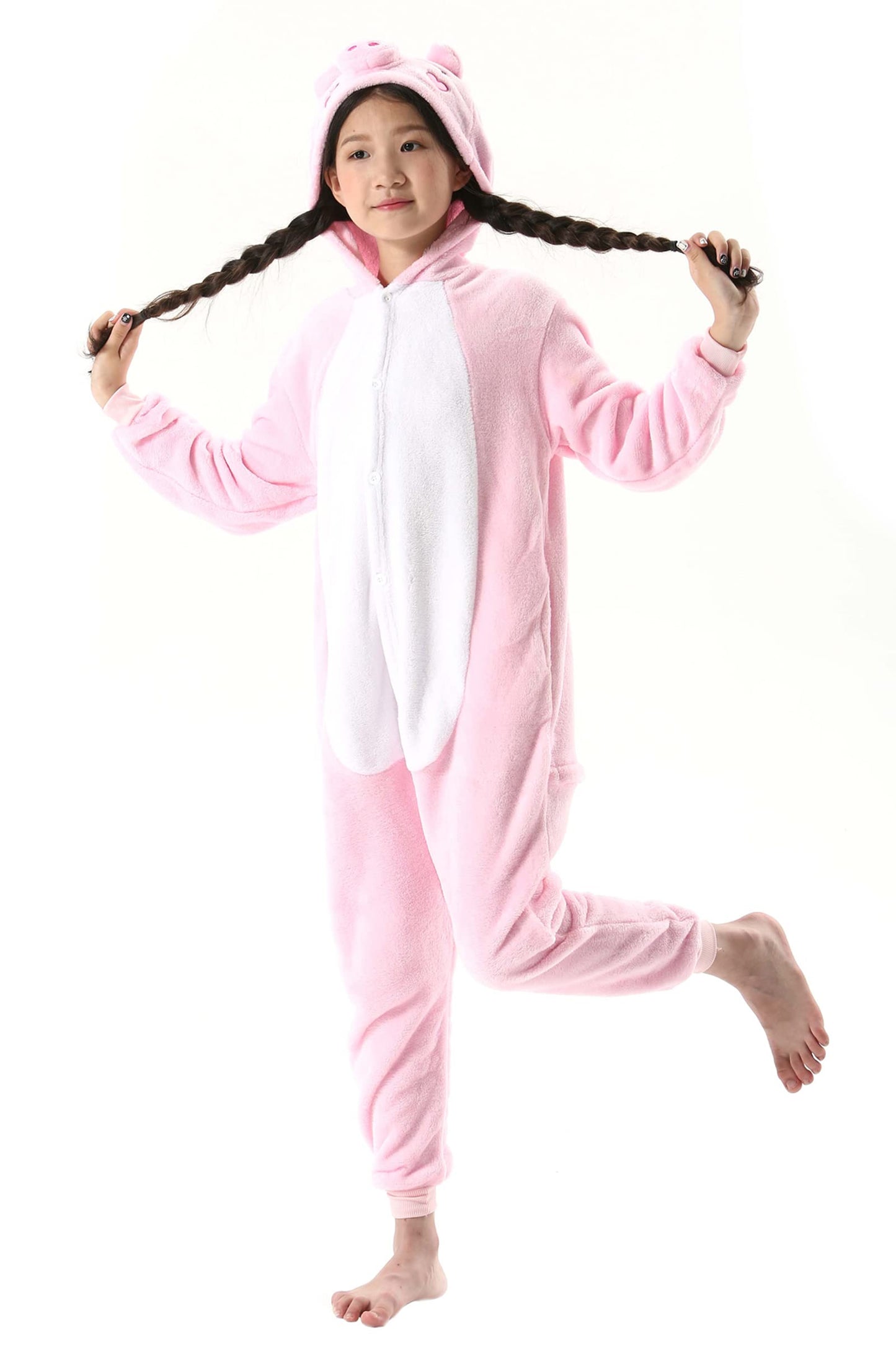 Atoz Onesie For Kids, Animal Pajamas Halloween Cosplay Costume For Girls Boys, Pig 8-9Y