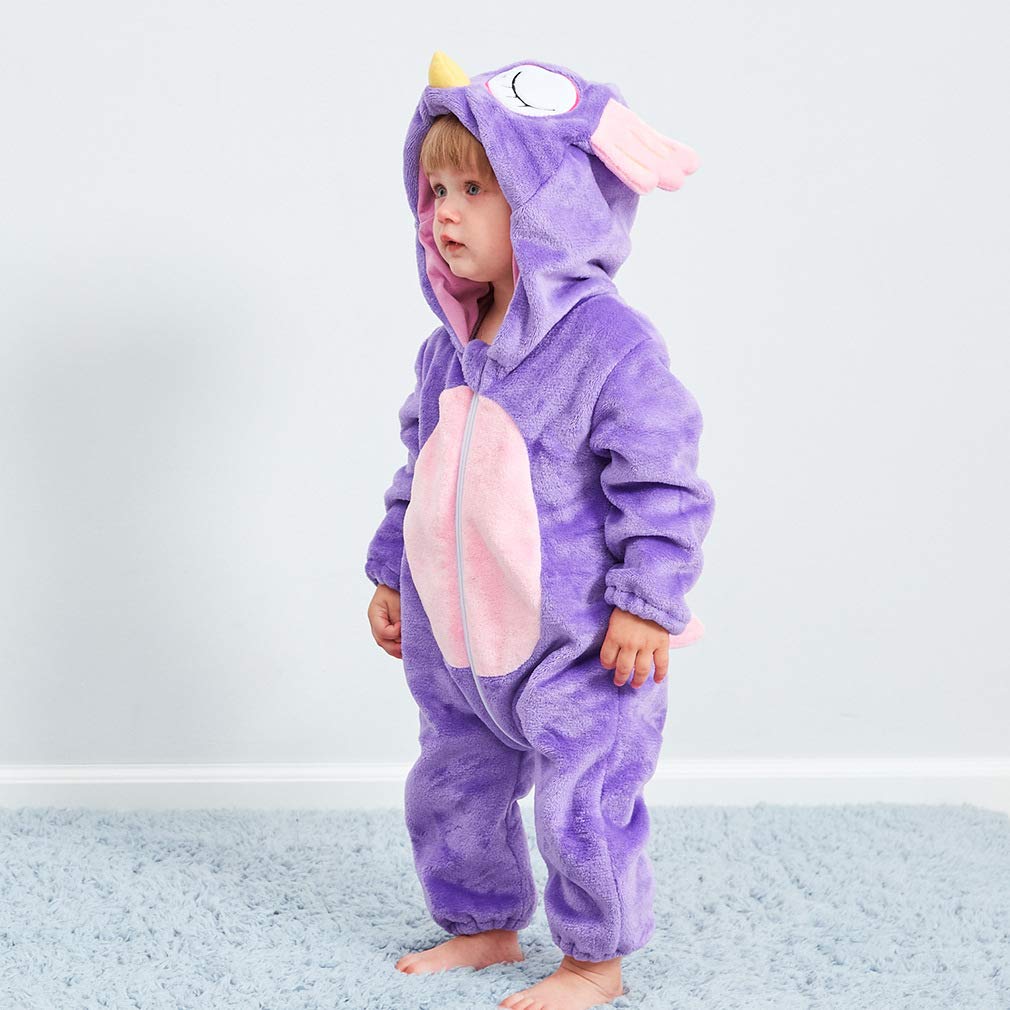 Qzerplay Unisex Kids Baby Owl Bird Halloween Costumes Cartoon Outfit Hooded Homewear 80