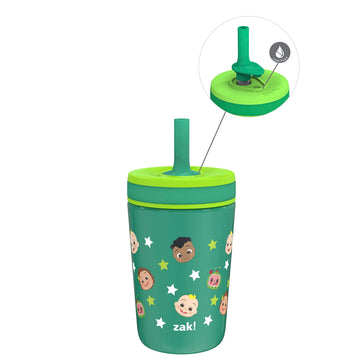 Zak Designs Cocomelon Kelso Toddler Cups For Travel Or At Home, 12Oz Vacuum Insulated Stainless Steel Sippy Cup With Leak-Proof
