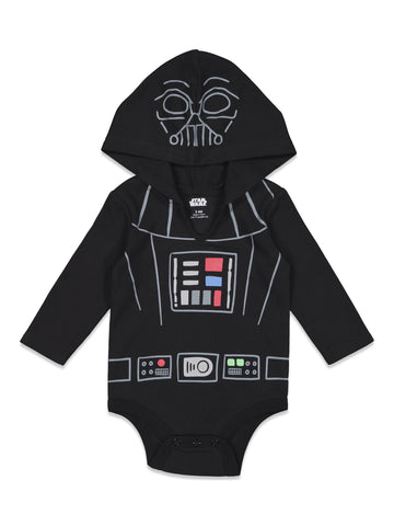 Star Wars Darth Vader R2-D2 Chewbacca Newborn Baby Boys 3 Pack Bodysuits White/Brown/Black 3-6 Months
