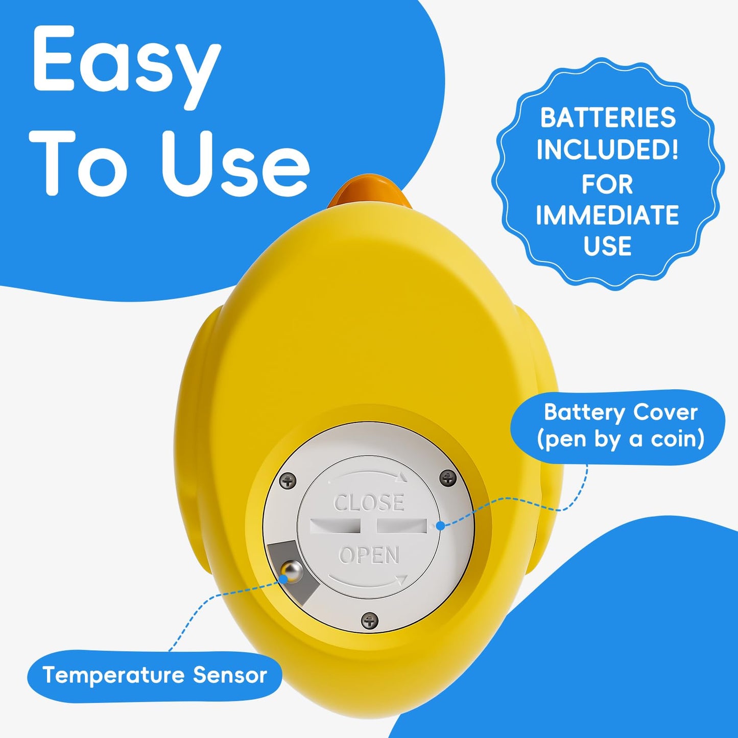 B&H Baby Bath Thermometer - (Upgraded Version) Turn On/Off Function, Fast And Accurate Water Temperature Readings, Toddlers Floa