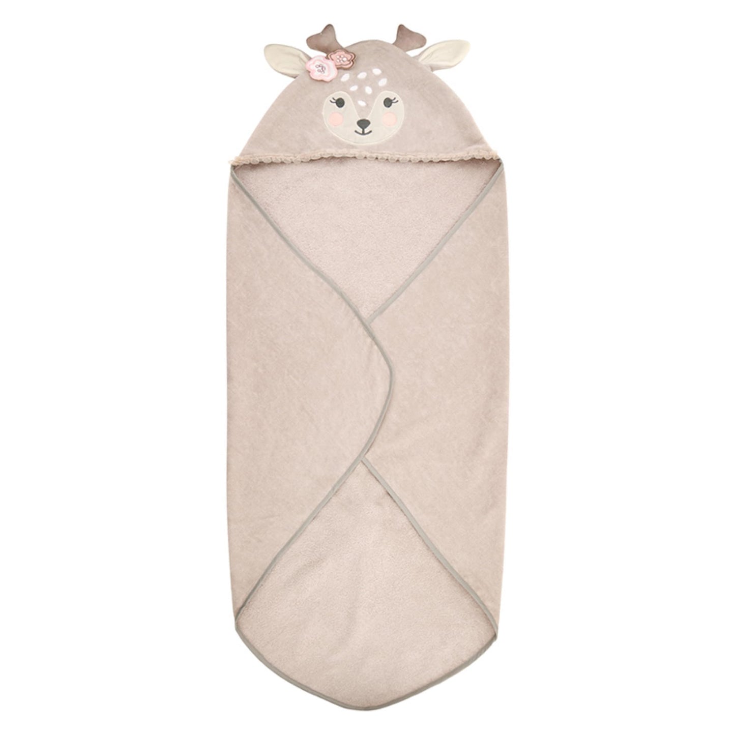 Stephan Baby Hooded Towel - 100% Cotton with Fun Animal Design for Infants and Toddlers, 31 Square, Fawn